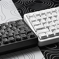 Vista 5 de dagaladoo Teclas negras topográficas Teclas PBT de doble inyección Teclas de teclado con brillo Teclas laterales impresas Teclas de perfil Cherry