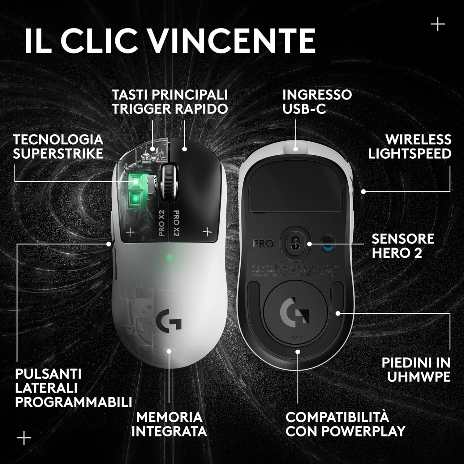 PRO X2 SUPERSTRIKE LIGHTSPEED - Mouse gaming - Immagine 3