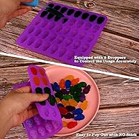 Vista 4 de Sakolla Paquete de 2 Moldes de Silicona para Dulces de Calavera Gomosos, 40 Cavidades, Moldes de Calavera de Silicona con 2 Goteros para Halloween