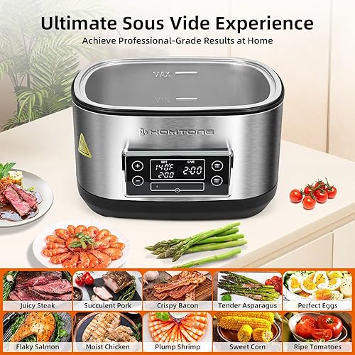 Miniatura 4 de Olla Sous Vide Homtone, Máquina de Cocina Suveed de 8 Quart, Control de Temperatura de Acero Inoxidable Sous Vide, Olla Sous Vide Precisa con
