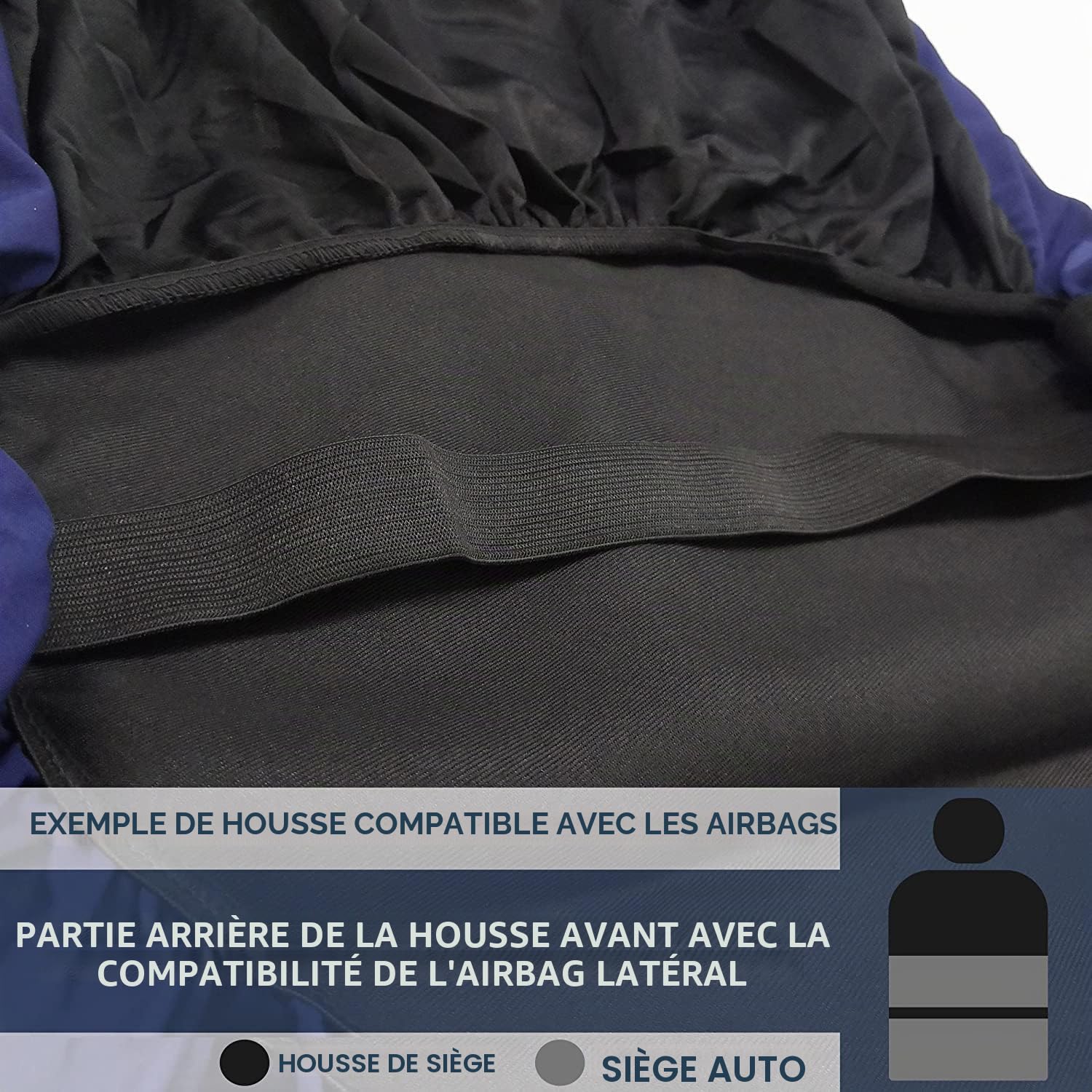 Rebeca Shop® Housses de sièges de voiture compatibles 207 | Fabriqué en Italie | Ensemble de housses de siège avant et arrière | Logo brodé | Compatible avec airbag | Intérieur (Noir/Rouge)