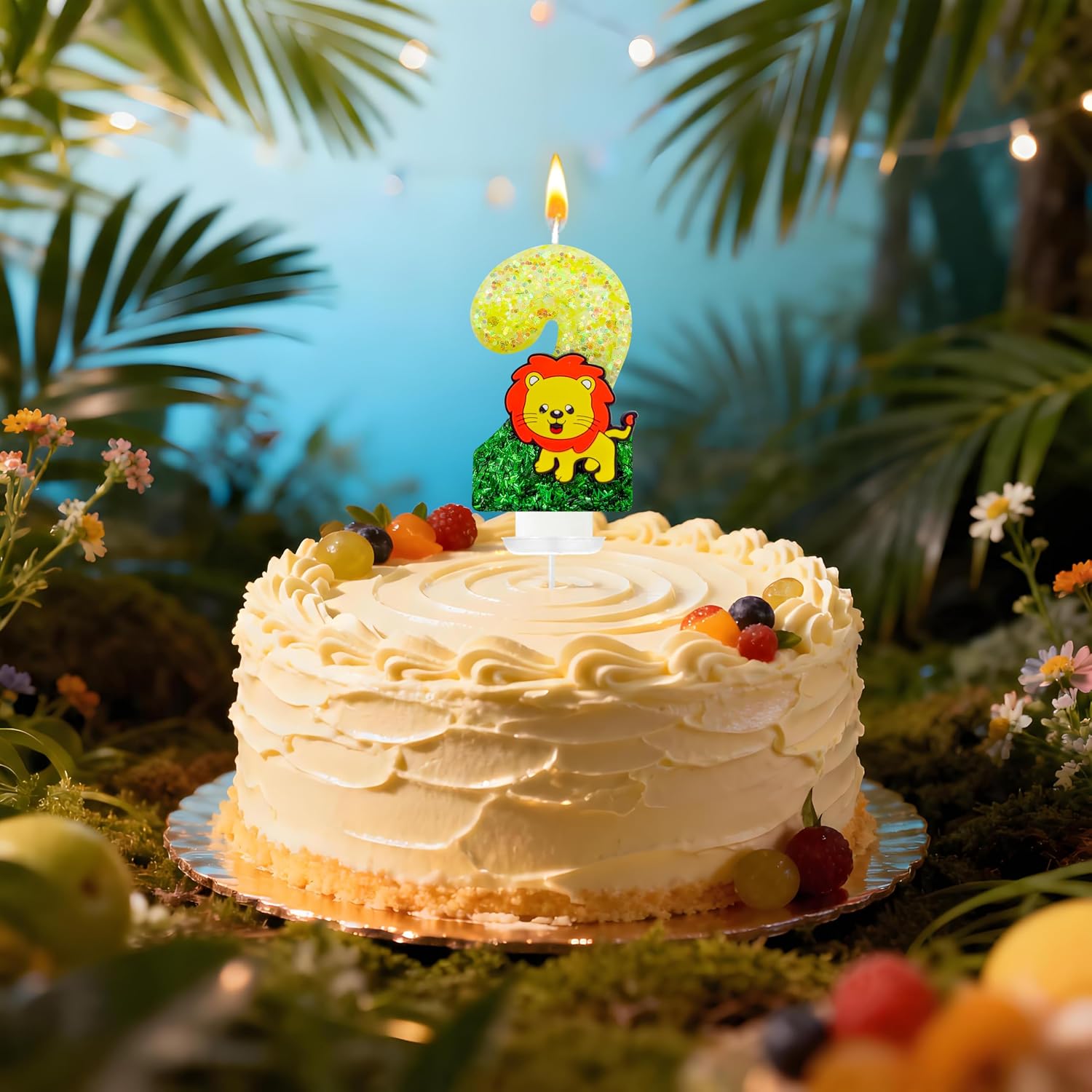 2nd Lion Number Birthday Candles Safari Birthday Decorations Adorable Lion Design Perfect for Birthday Parties and Celebrations image 4