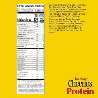 Cheerios Protein Cereal, Strawberry, 8g Protein, Family Size, 15 oz
