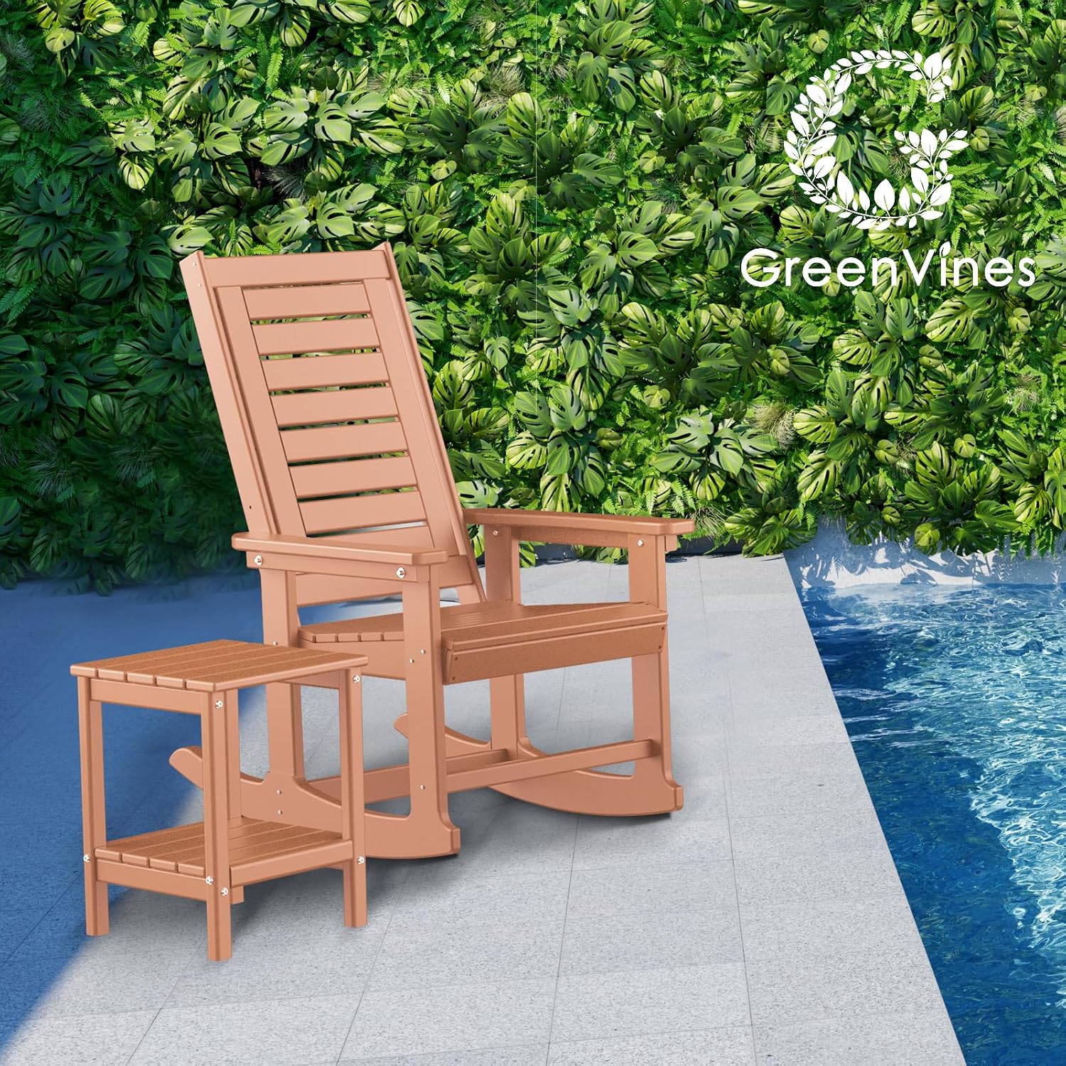 WANSHUN Outdoor Rocking Chairs | Set of 2 | Porch Rocker | Plastic ...