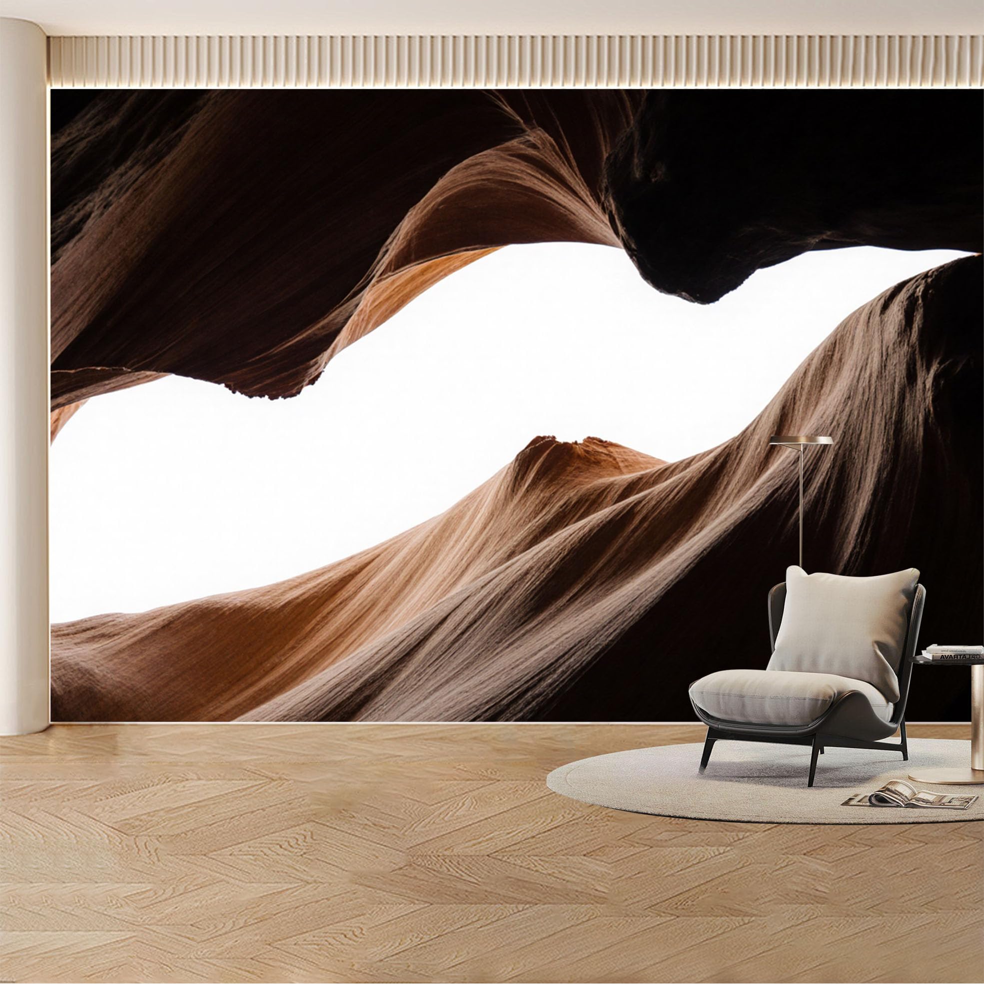 Custom Wall Mural Wallpaper Antelope Canyon， Nature Landscape 3D Effect Wall Decor， Modern Minimalist Luxury Removable SelfAdhesive Large Photo for Living Room， Bedroom， Office