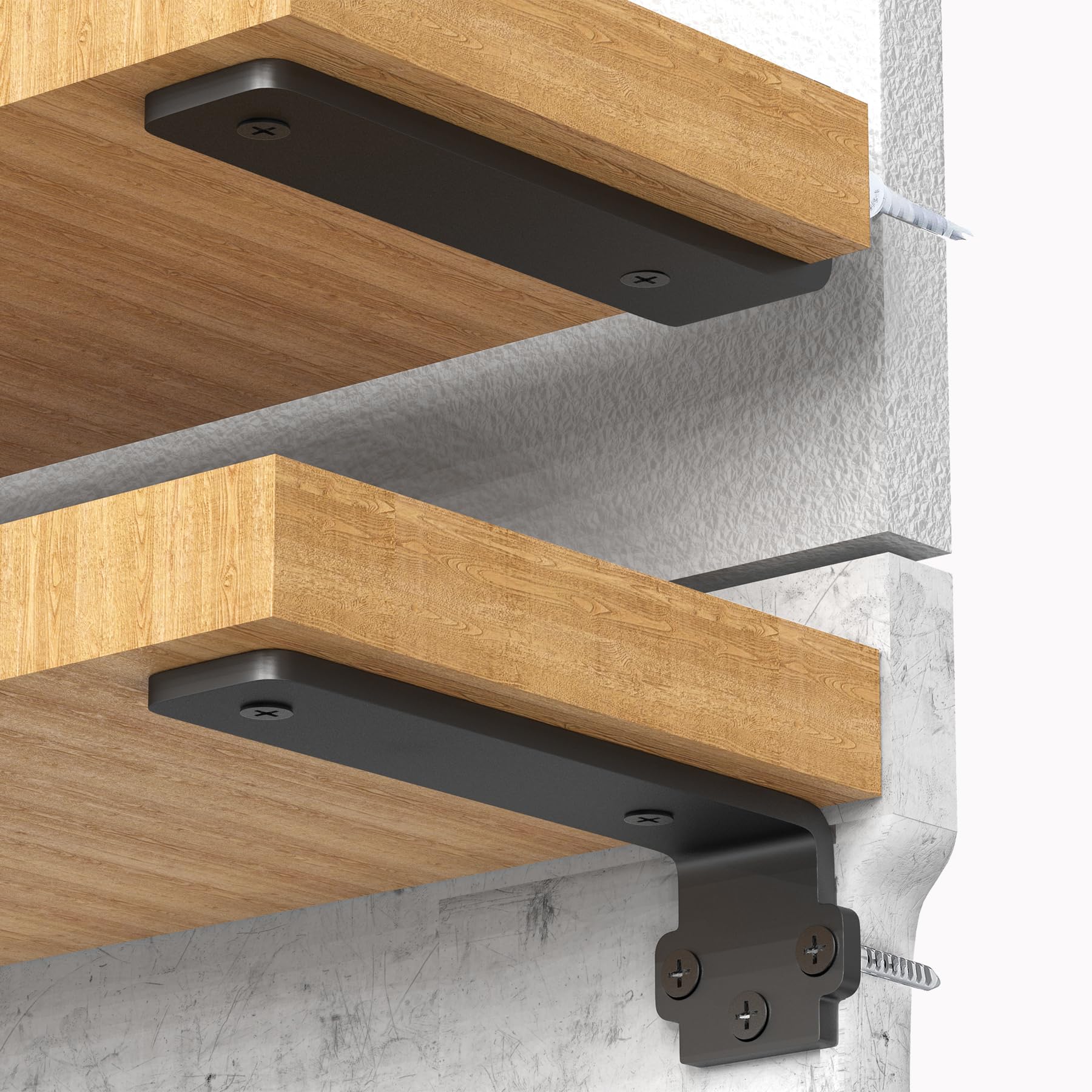 TINIFO 4 Piezas Soportes Para Estantes 10 Cm, Escuadras Para Estanterias MetáLicas En L De Alta Resistencia Para Montaje En Pared, Carga MáXima 70 Kg