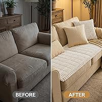 Vista 7 de Smiry Funda para Sofá para Perros Lavable, Fundas para Sofá de Mascotas Antideslizantes y Afelpadas para Sofá de 3 Cojines Apto para Mascotas