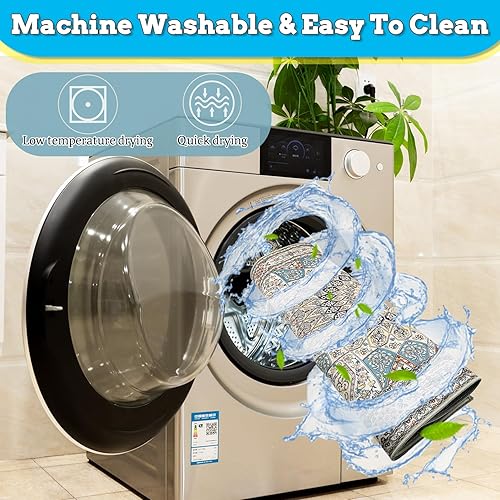 Vista 5 de BNOSDM 2 tapetes lavables y reutilizables para cachorros de 47 x 31 pulgadas, protector de suelo grande, tapetes antideslizantes para mascotas