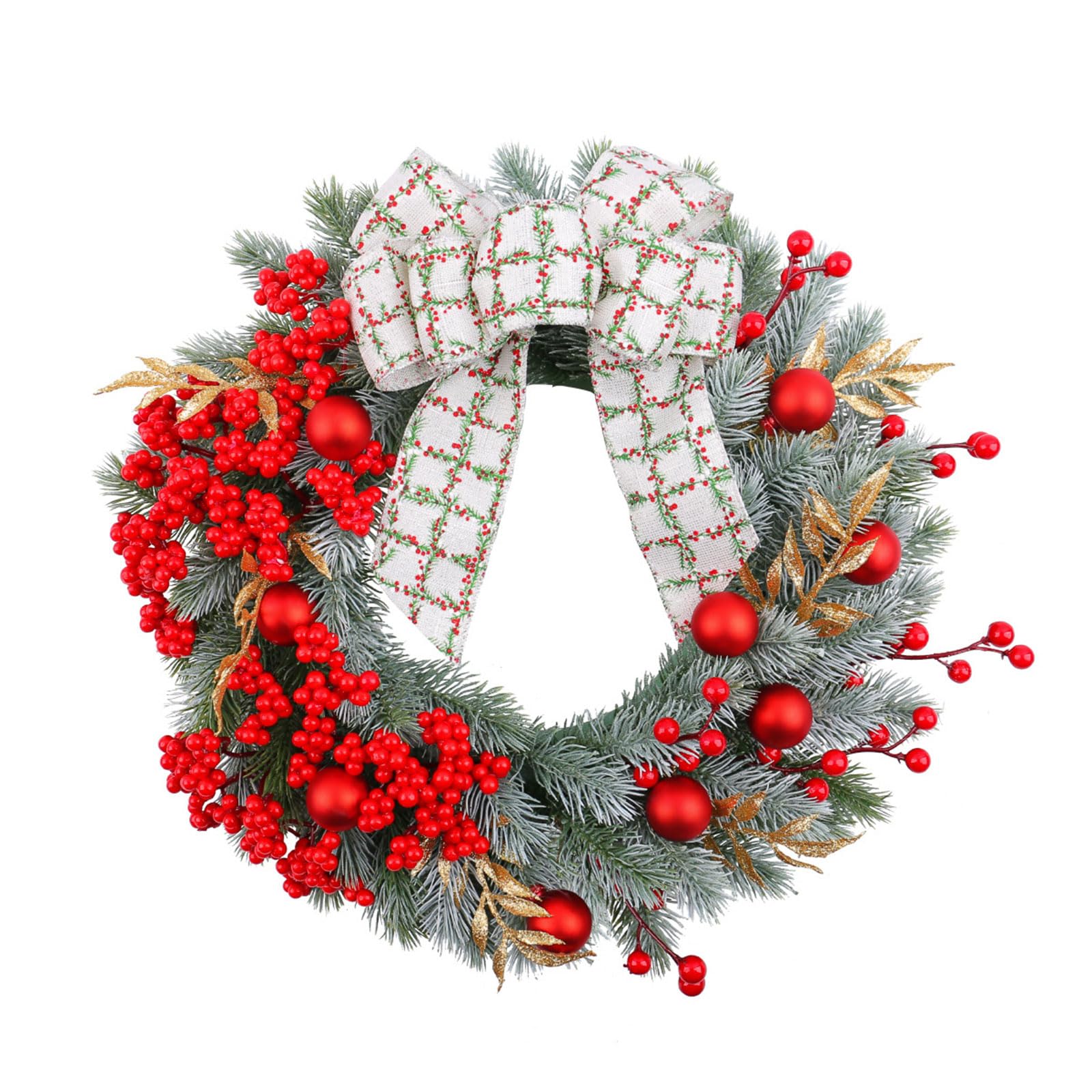 Christmas Wreath with Artificial Berries Front Door Wreath Winter Holiday for Front Door Christmas Decorations Home Decoration