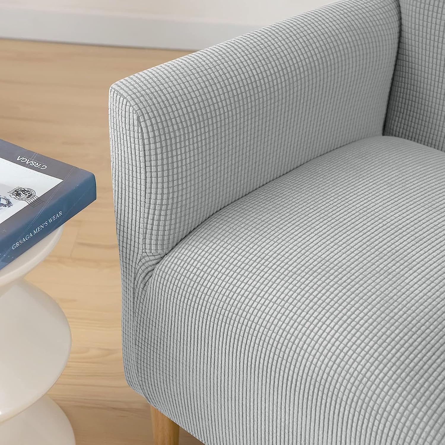 N/A Club Armchair Cover, Removable Washable Stretch Tub Arm Chair Slipcover, Individual Rustic Elastic Single Sofa Slipcovers, for Study Bar Counter Living Room,C