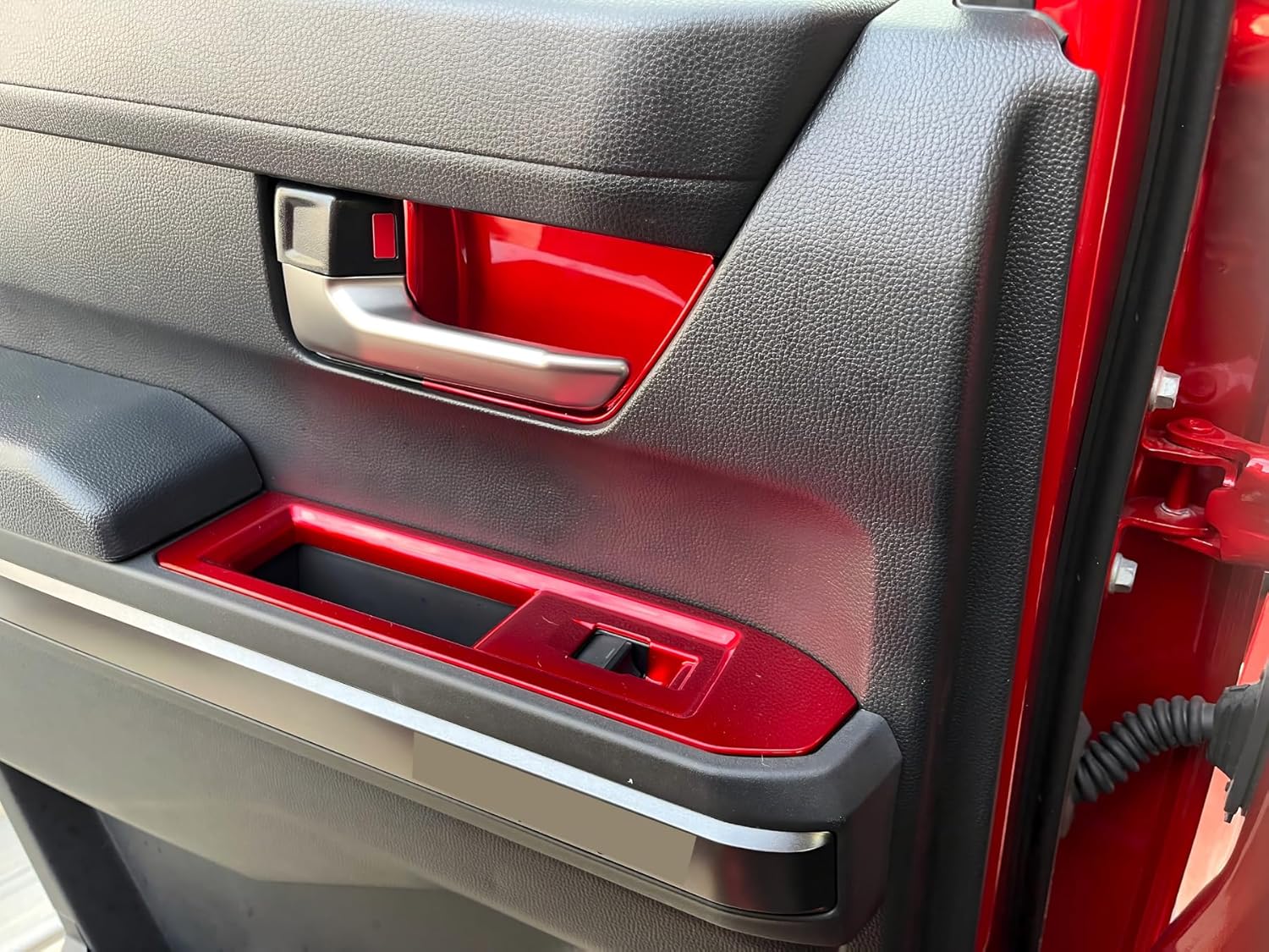 ABS Door Handle Inner Bowl Cover for Toyota Tacoma 2024 2025 2026 Interior Accessories for 4Runner 2025 2026 Center Console Decor Trim Frame (Dark Red, Inner Door Bowl Cover)