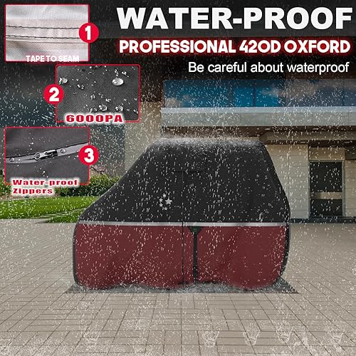 Miniatura 4 de Funda impermeable para carrito de golf, tela resistente de grado marino, universal para la mayoría de las marcas de 22+24+2 pasajeros Yamaha, Honda,