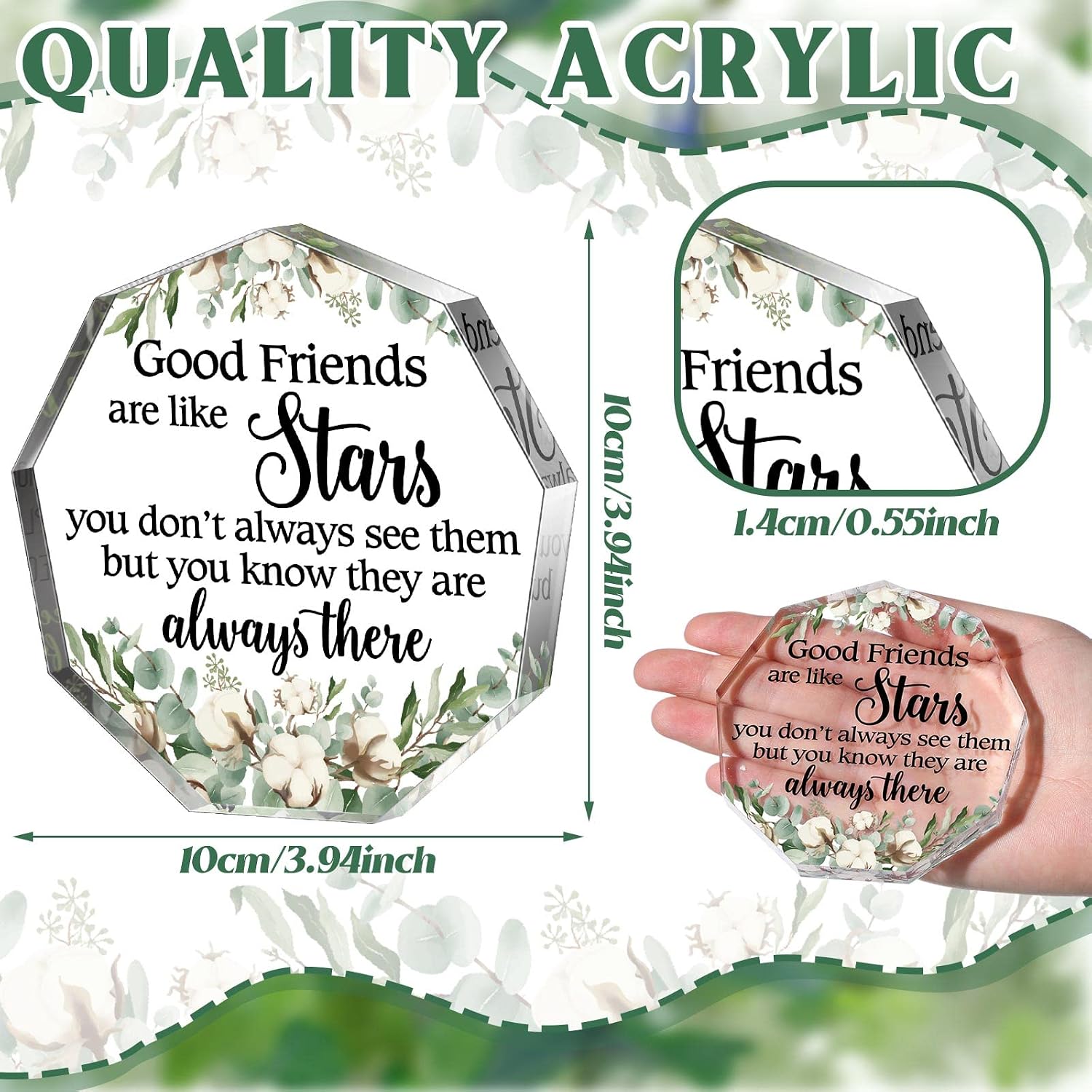 Chunful Graduation Friendship Gift for Women Girls Going Away Best Friend Birthday Gifts Friend Acrylic Plaque for Coworker Retirement Graduation Keepsake Decor(Good Friends)