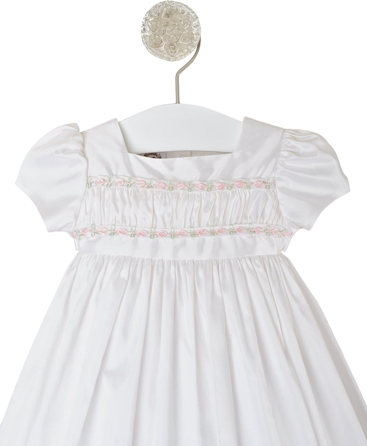 Jessa Heirloom Silk Christening Baptism Gown for Girls, Made in USA
