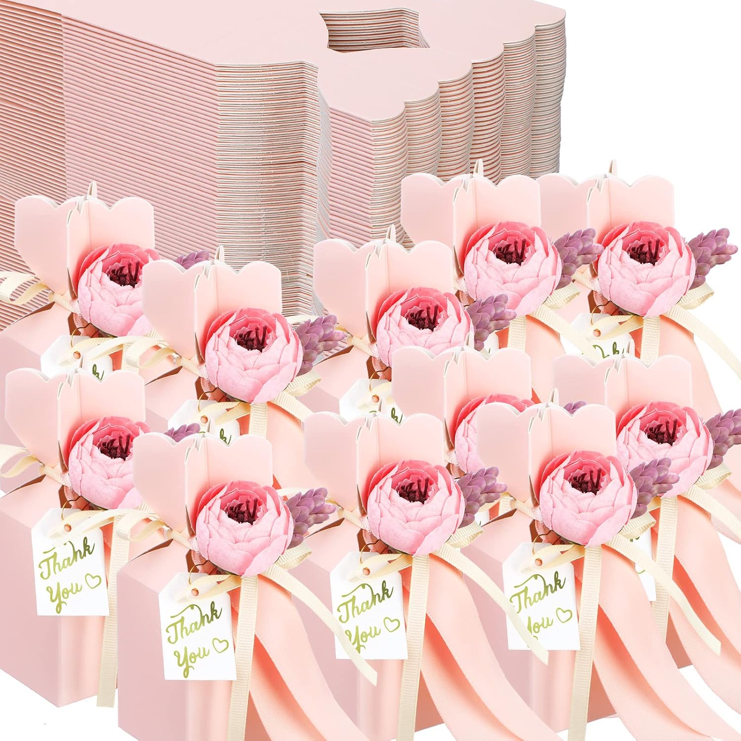 Fuutreo 100 Pcs Wedding Party Favor Boxes Bridal Shower