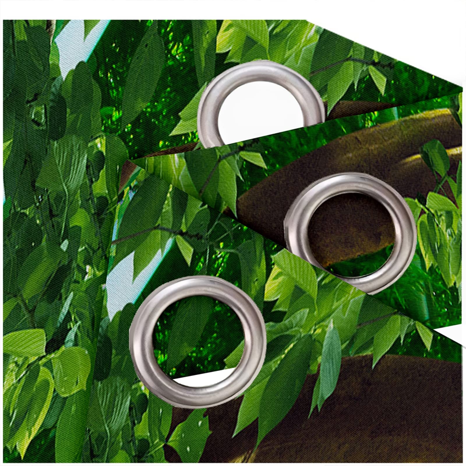 Aeici Cortinas Baño, Cortinas Cuarto Bambú Bosque Camino Flor Ave Verde para Dormitorio Sala de Estar, 214x138CM