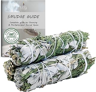 Sponsored Ad - Ancientveda White Sage Mix Smudge Sticks 3 Pack for Cleansing, Meditation, Yoga, and Smudging | Cedar, Rose...