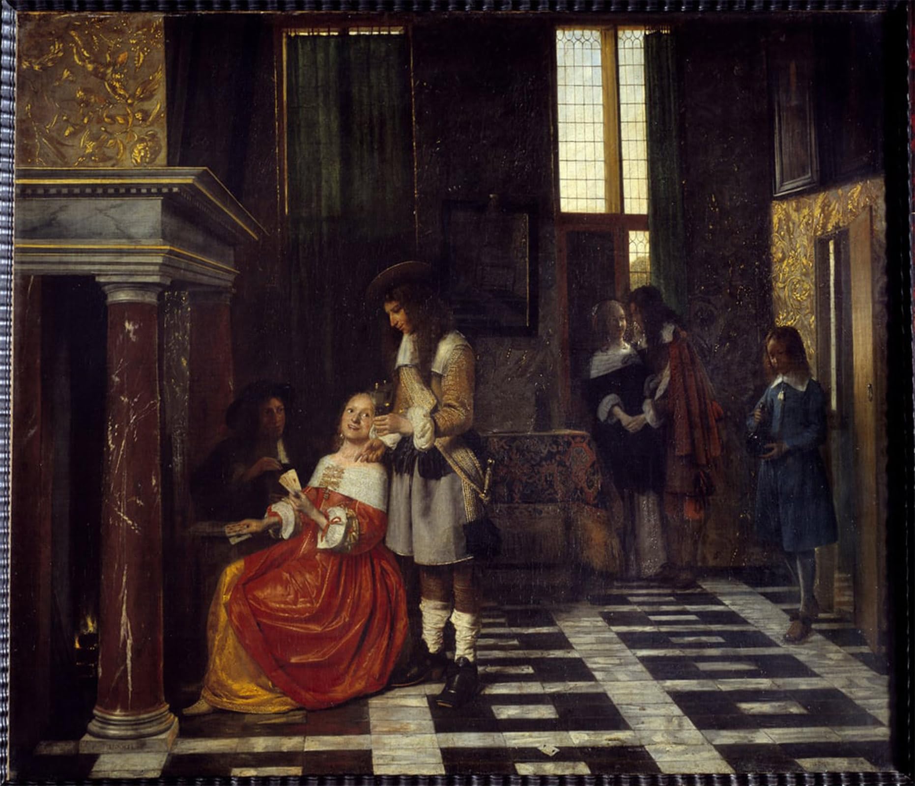 SERENDIPITP Vintage Wall Art Canvas Nordic Poster Canvas Print Picture the Card Players Painting by Pieter De Hooch Wall Art Poster for Home Decor 60x90cm