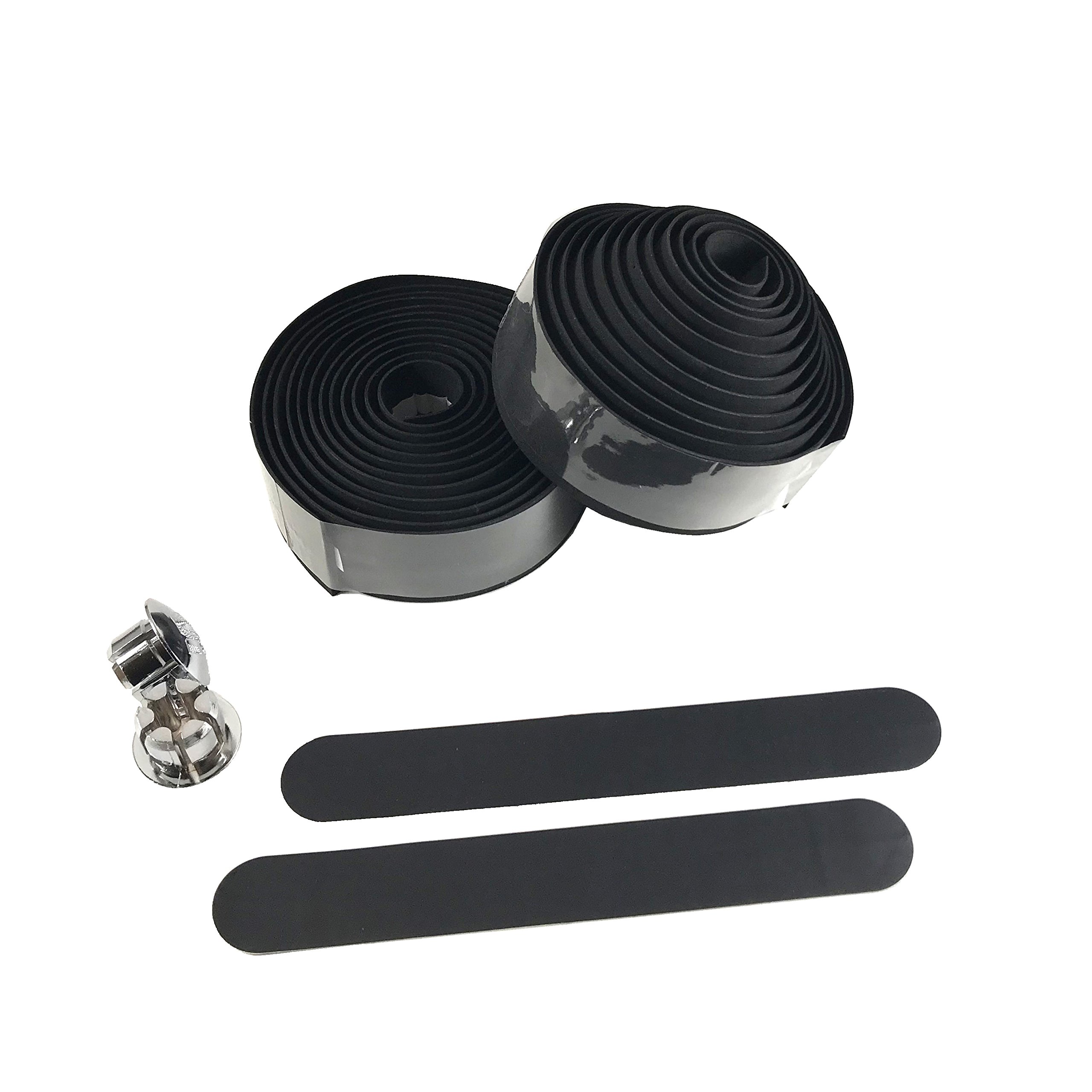 DEERU EV Bicycle Bar Tape Handlebar Tape Bar Wraps - 2 Rolls per Set (Black)