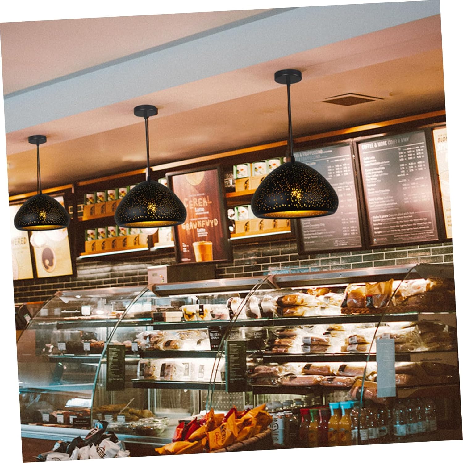 Amosfun Pendant Lamp Shade Cover Decorative Ceiling Fixture Design for Bedroom Living Room and Office Sturdy Construction Softens Bright Light for Warm Atmosphere