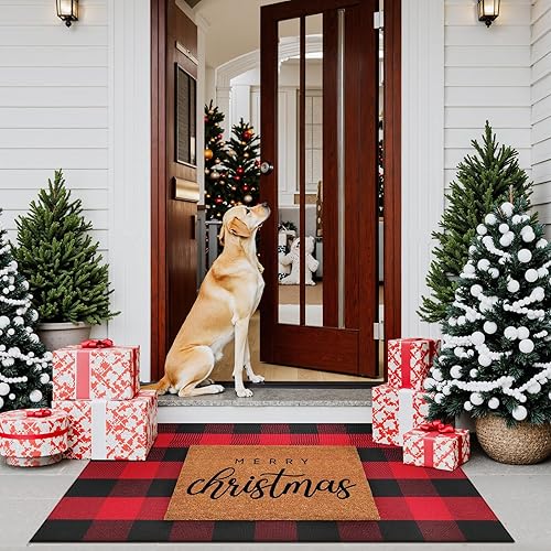 Vista 169 de Tapete Kimode de algodón, a cuadros, color negro y blanco, lavable, para porche, entrada, cocina