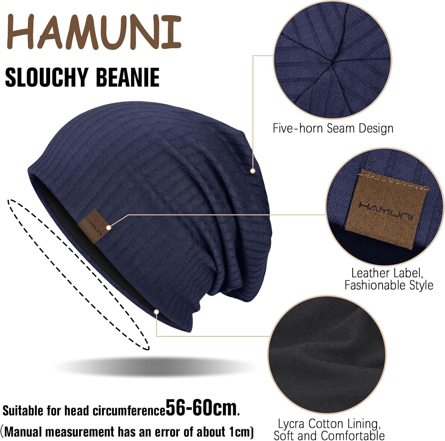 Slouchy Beanie for Men Women Soft Lightweight Running Beanie Hat Chemo Cap Skull Cap - Image 2