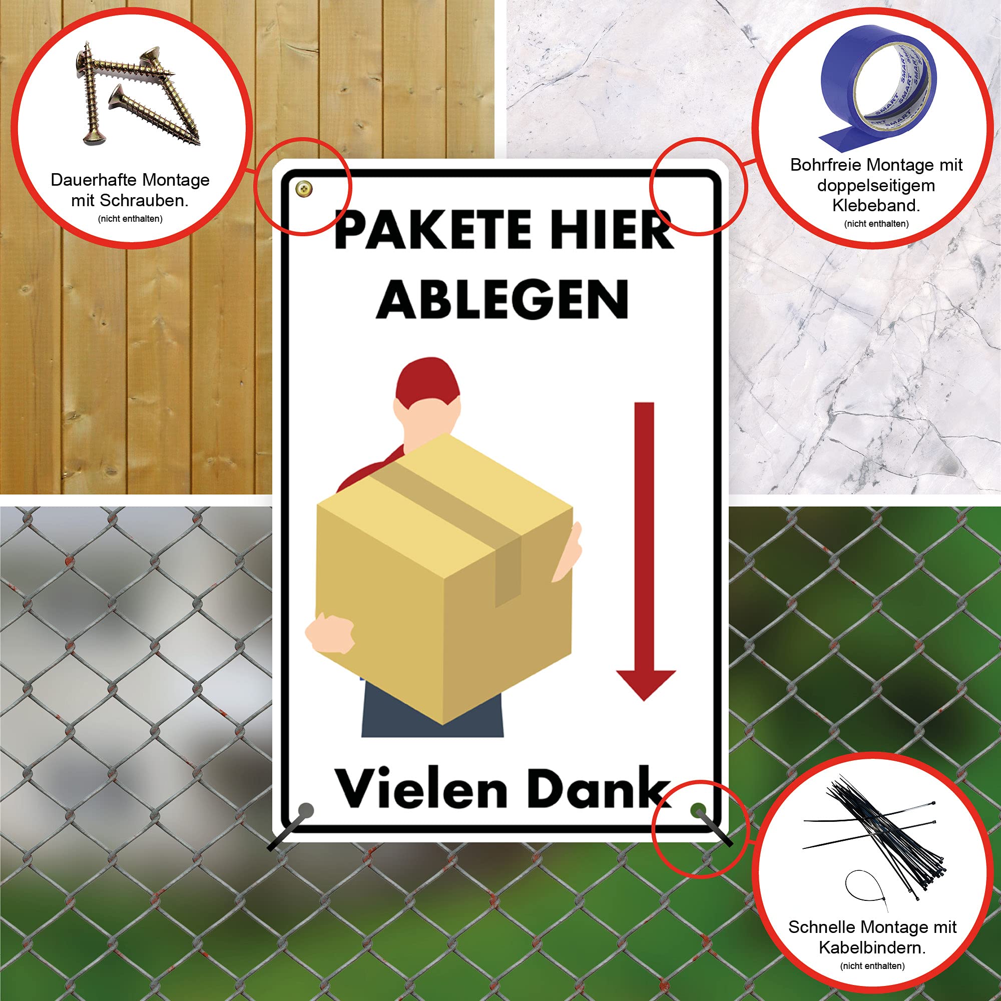 Paketbox-Schild Aus PVC, 20 X 30 Cm – Wetterfest, Mit Aufdruck „Pakete Bitte In Die Paketbox Legen!“