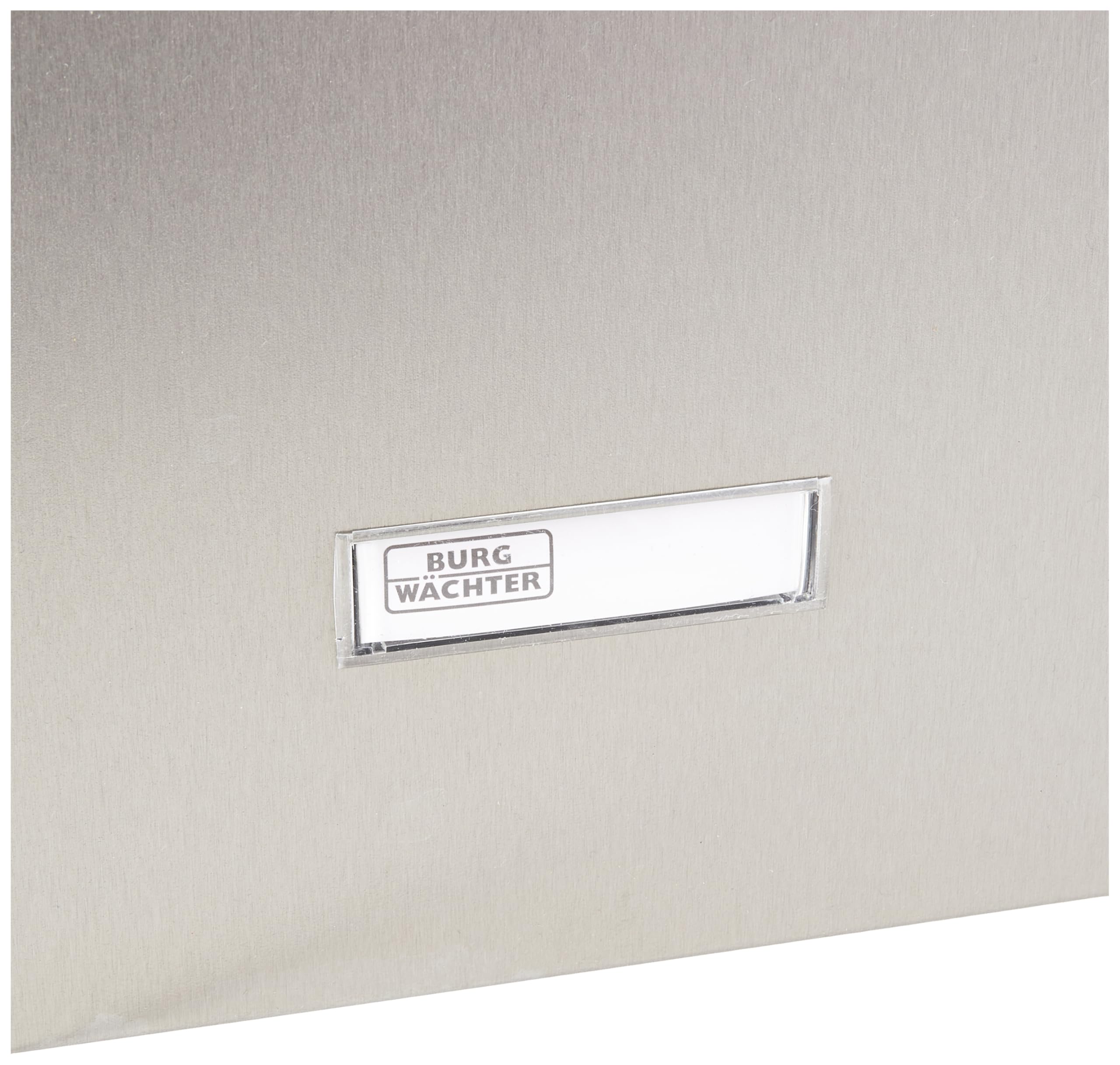 BURG-WÄCHTER Cassetta postale nera, Acciaio zincato e inox, Cassetta postale fessura larga DIN C4, 2 chiavi incl., Oxford 6877 B+S, Acciaio inox/nero (tipo RAL 9005)
