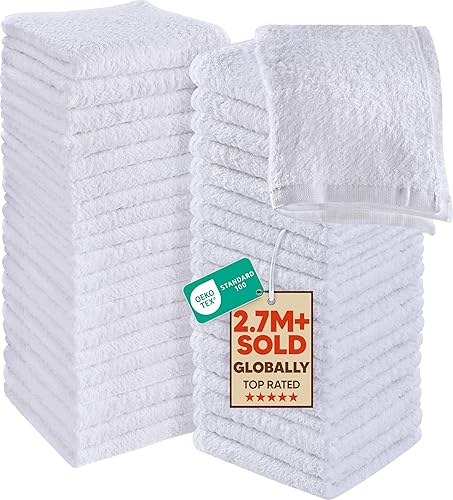 Miniatura 14 de Utopia Towels - Juego de 24 toallas de algodón, 100% algodón hilado de anillo, toallas de franela de primera calidad para la cara, altamente Blanco