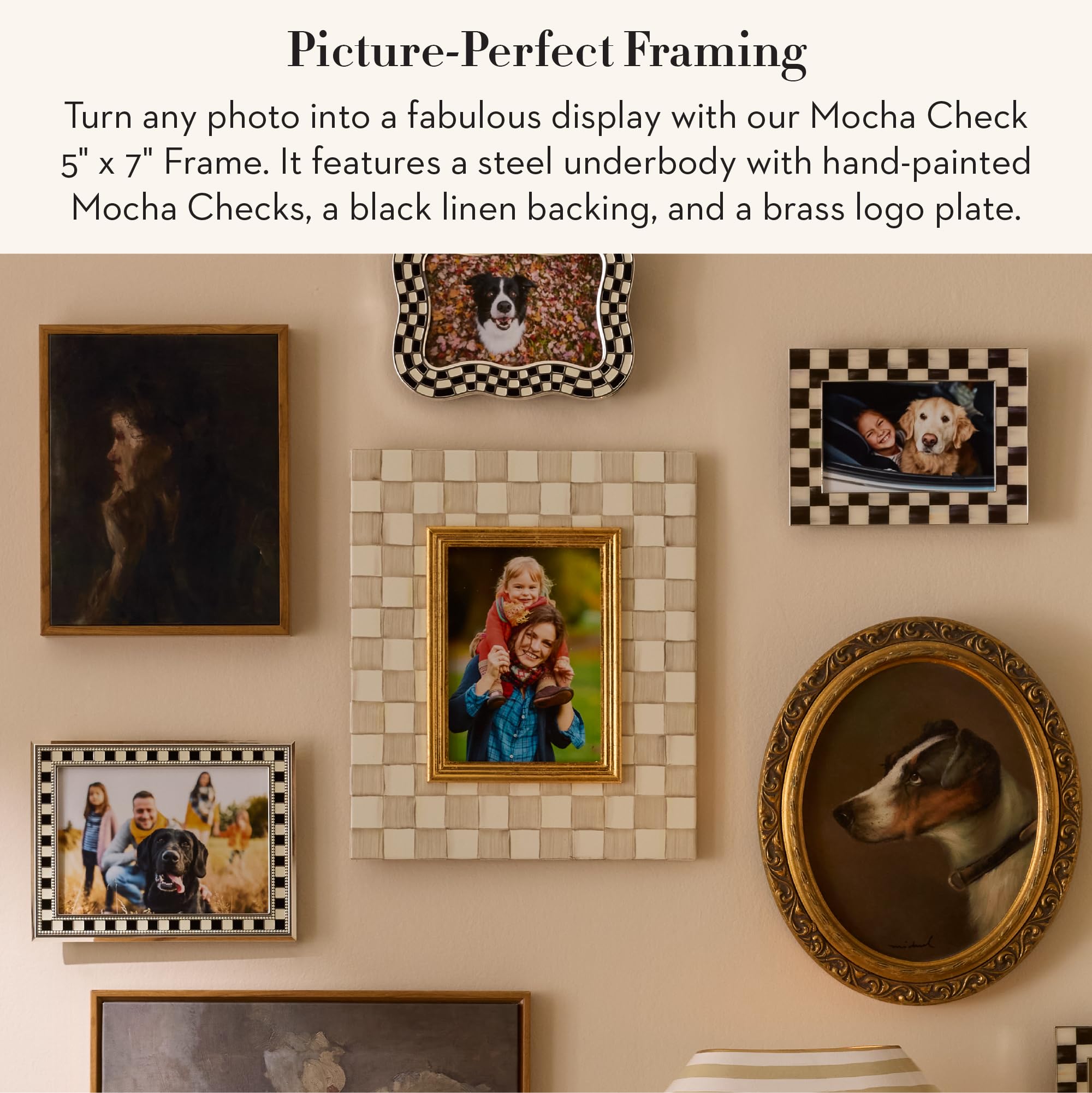 Amazon.com - MACKENZIE-CHILDS 5x7 Picture Frame, Brown-and-White