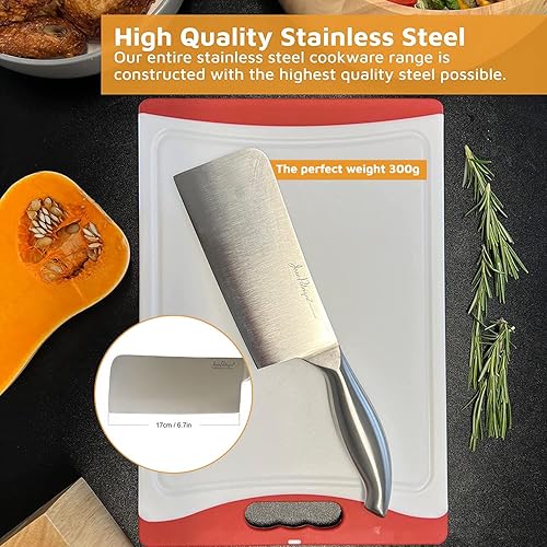 Miniatura 3 de Jean-Patrique Cuchillo de carnicero - Cuchillo de carnicero forjado con navaja de afeitar de borde afilado - Cuchillo de cocina para cortar carne de