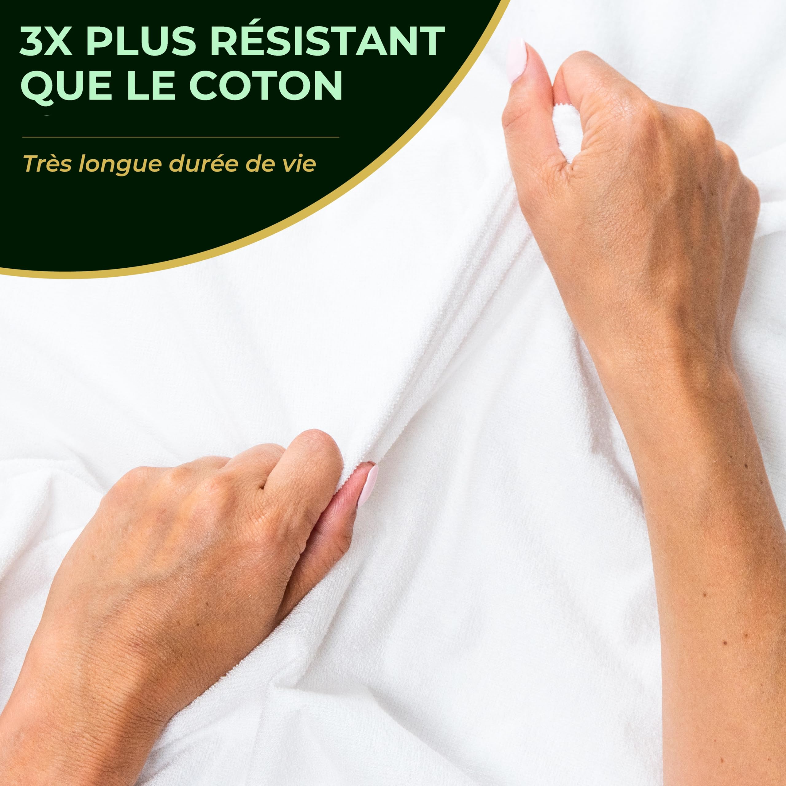 Lot de 2 | Protege Matelas Bebe 70x140 cm | Alese Impermeable 100% Bambou | Naturellement Anti Acarien | Certifié Oeko-Tex