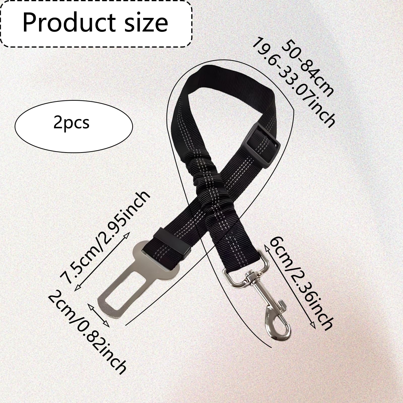 Dog Seat Belts for Cars UK 2 Pack Adjustable Dog Car Harness - Image 2