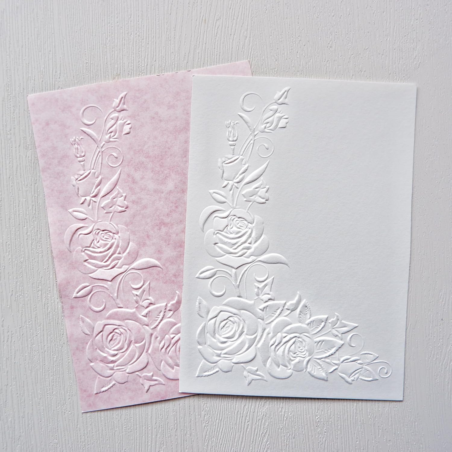 Rose Vine Corner Embossing Folders for Card Making, Roses Embossing Folder Template for DIY Paper Crafts Scrapbooking Polymer Clay Decoration