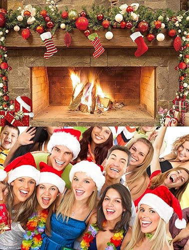 Miniatura 5 de Decoración de Navidad, telón de fondo de chimenea, fondo de fotos de Navidad, póster de Navidad para Navidad, invierno, Año Nuevo, suministros de