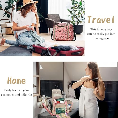 Miniatura 6 de LOKASS Neceser para mujer, organizador de maquillaje de viaje, impermeable, bolsa de cosméticos colgante, organizador de viaje portátil extra grande