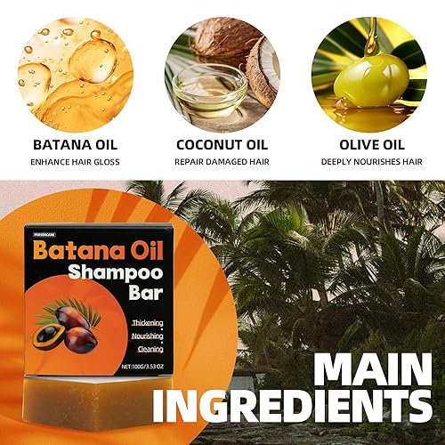 Miniatura 2 de Batana - Juego de barra de champú de aceite, aceite de botana mejora la salud del cuero cabelludo y el grosor del cabello, crecimiento y