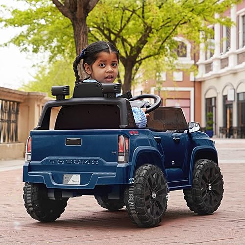 Miniatura 7 de Blitzshark Vehículo eléctrico motorizado con licencia Toyota Tacoma de 12 V para niños, con control remoto, pantalla digital, suspensión de resorte,