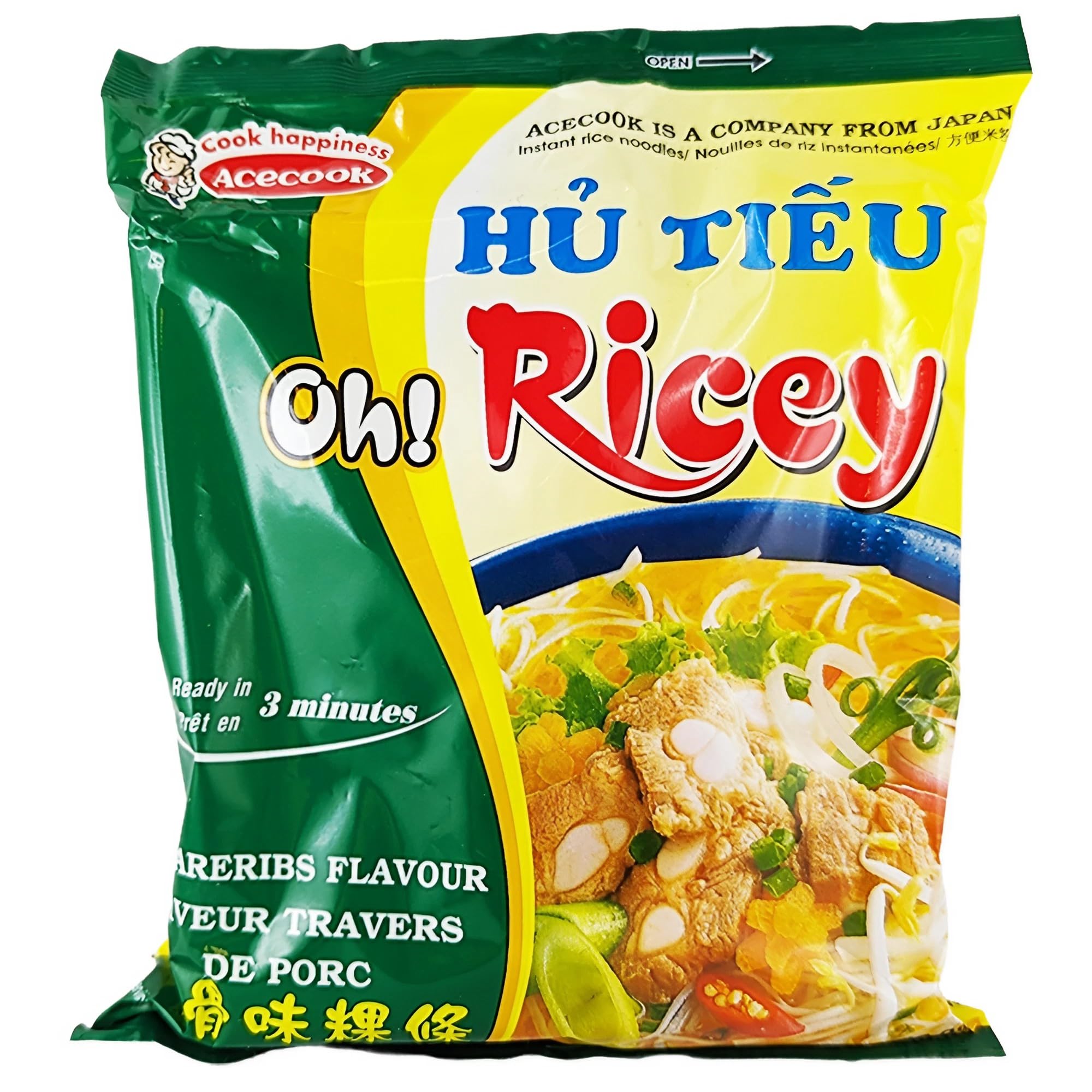 Acecook Instant Hu Tieu - Fideos de arroz (24 unidades de 70 g)