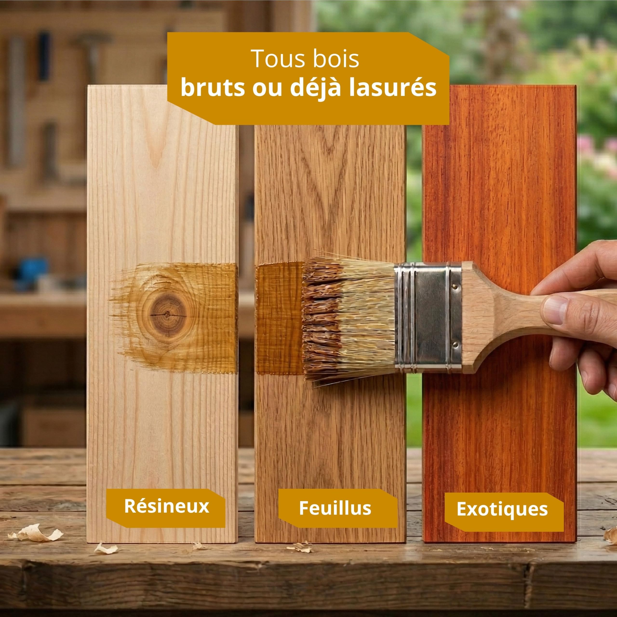 V33 Lasure Bois extérieur Chêne moyen - Protection Classique 4 ans - Protège du grisaillement - Direct bois neufs ou anciens - Texture anti-goutte - 5L