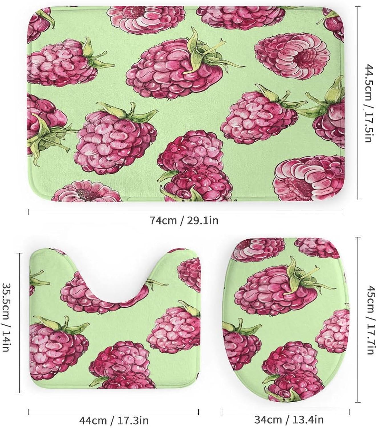 Four Piece Bathroom Set with Toilet Lid Cover and Non-Slip Rugs Minimalist Shower Curtain for Bathroom Set