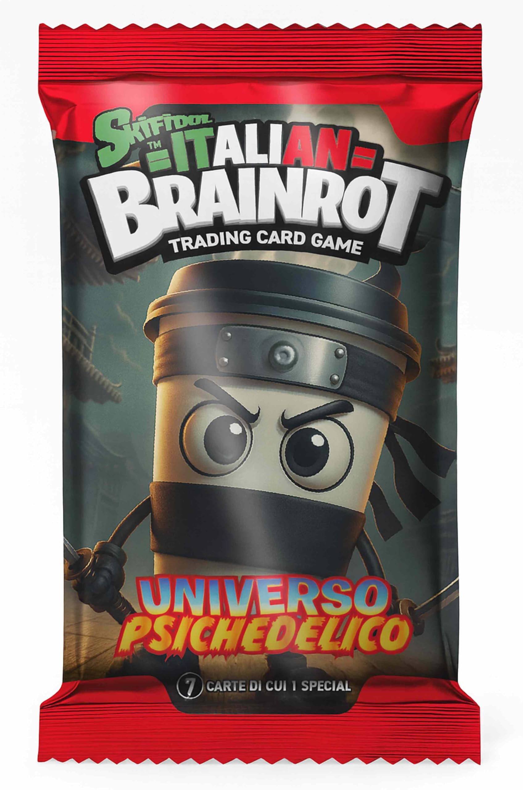 Skifidol Italian Brainrot Trading Card Game, Starter Box Univers Psychédélique, 18 Sachets, 7 Cartes pour Sachet | Exclusif
