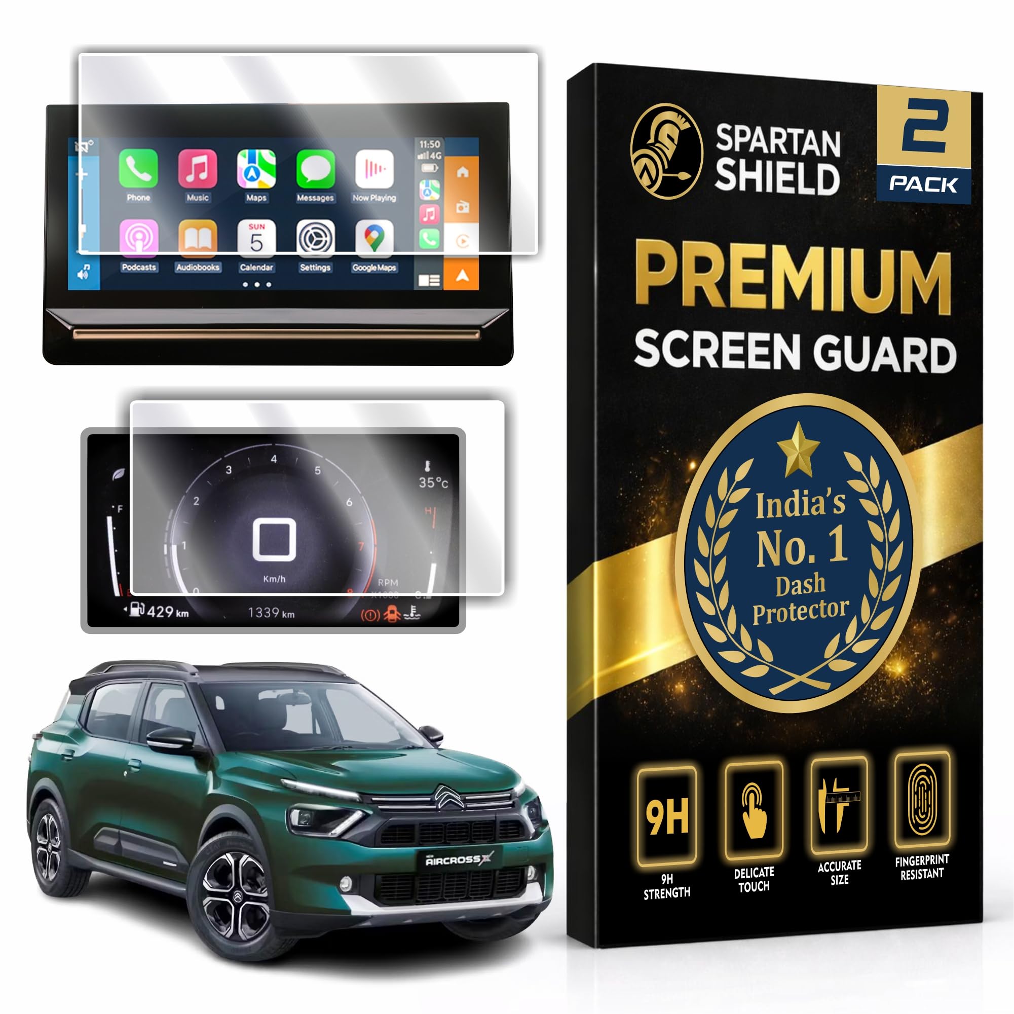 [2 PACK Screen Guard For CITROEN AIRCROSS X [2025+] | Touchscreen Infotainment Protector || Compatible with AircrossX || Anti Scratch || Citroen Car Accessory 2026 [NOT TEMPERED GLASS]-image-9