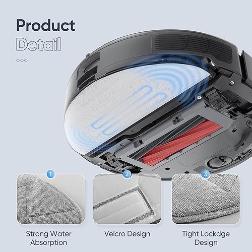 Miniatura 5 de Smilefil - Paquete de 10 almohadillas de repuesto para trapeador al vacío compatibles con Roborock S8S8+ S7 MaxV Plus S7 MaxV Ultra S7S7+ -