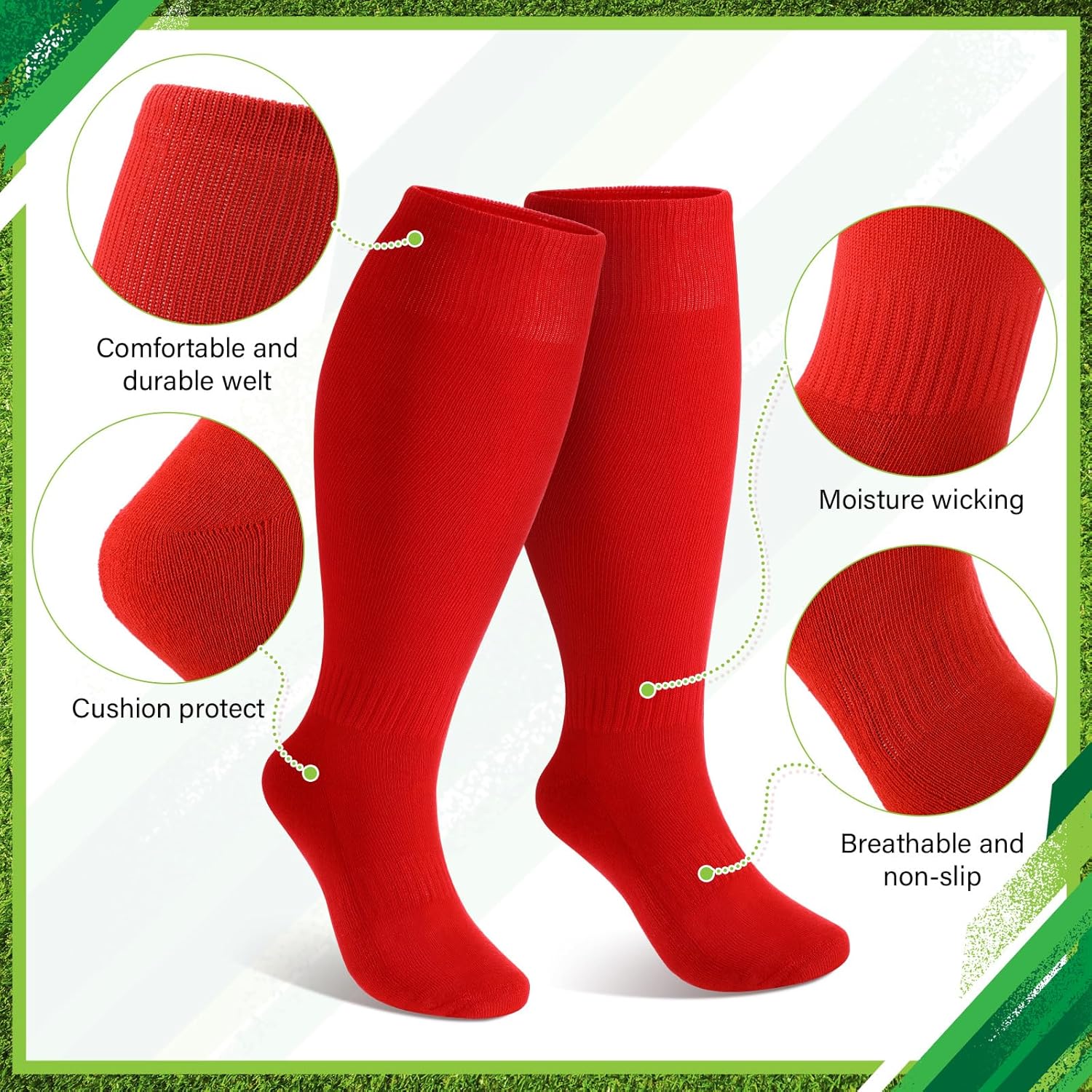 Jiuguva 20 Pairs Softball Socks Compression Football Baseball Athletic Soccer Socks for Women Men Adult Youth - Image 4