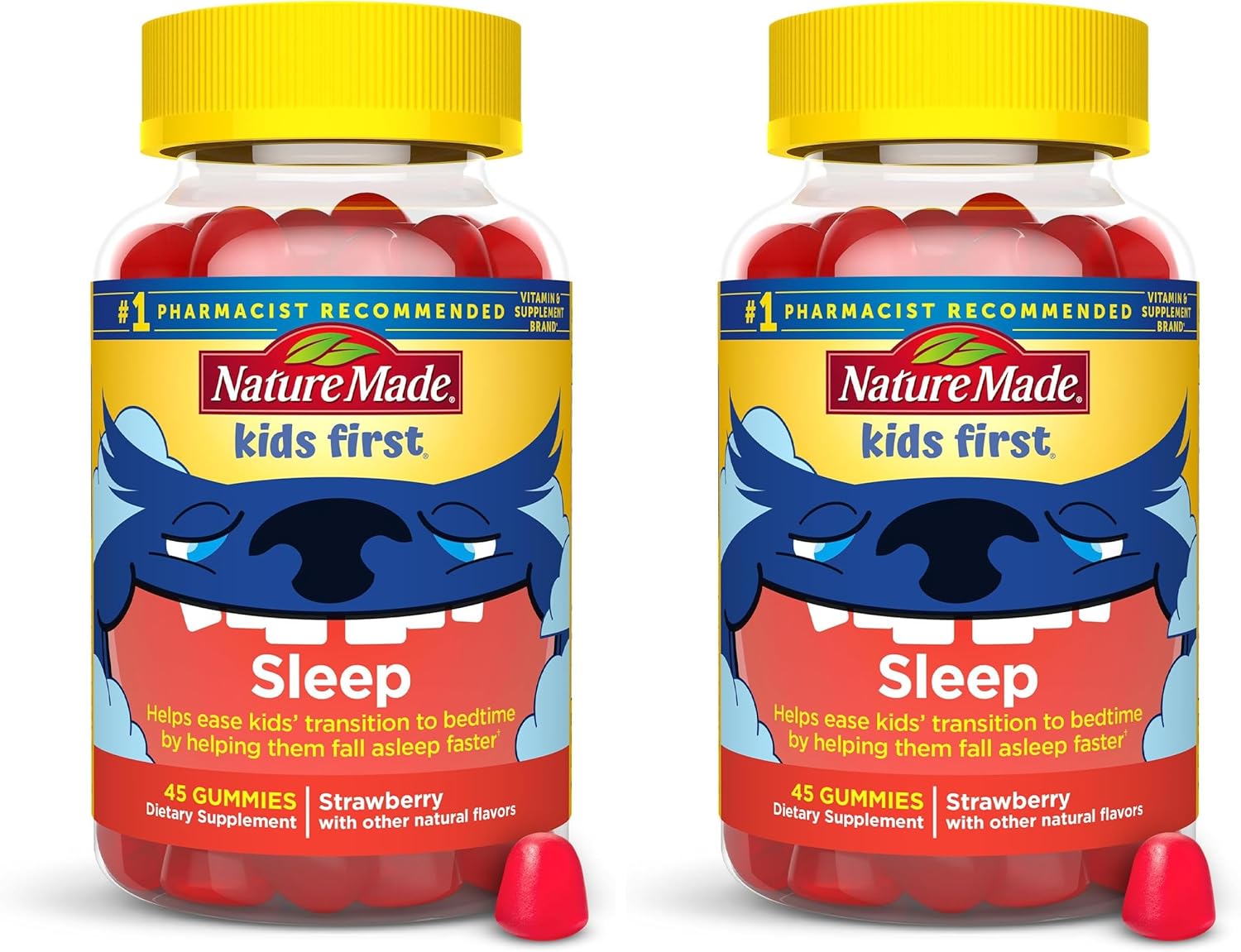 Nature Made Kids First Sleep Melatonin Gummies,100% Drug-Free Sleep Aid,Kids-Sleep Gummies for Restful-Sleep,45 Count (Pack of 2)