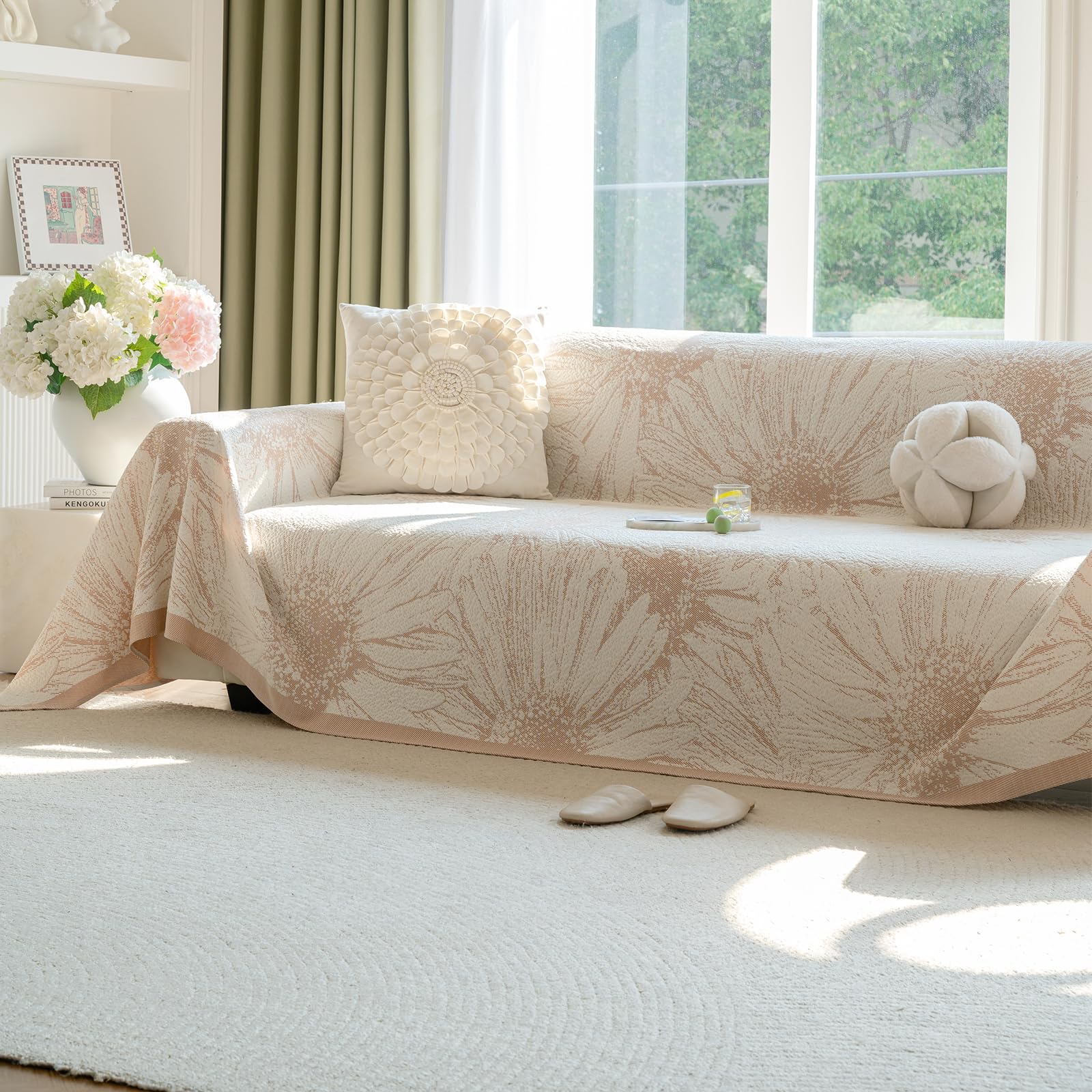 Manta Sofa Verano, Altamente Transpirable y Reversible, Refrescante Ideal para el Verano, Plaid Sofa, Resistente a Arañazos de Gatos, Multitalla para Sofá, Cama 180 * 130cm-Marrón