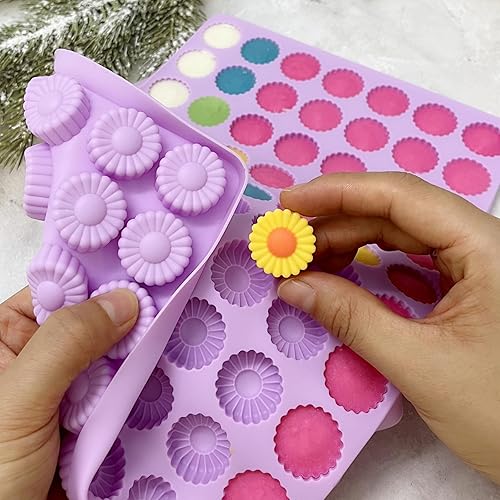 Miniatura 2 de Moldes de silicona de chocolate con margarita, moldes de caramelo de gomita para decoración de pasteles, molde de fondant de silicona con raspador