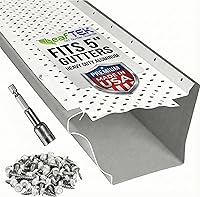 Vista 10 de LeafTek - Protectores de canalón para hojas, 5 x 100 pies, color negro, sistema de cubierta de canalón de aluminio de alta resistencia con cresta