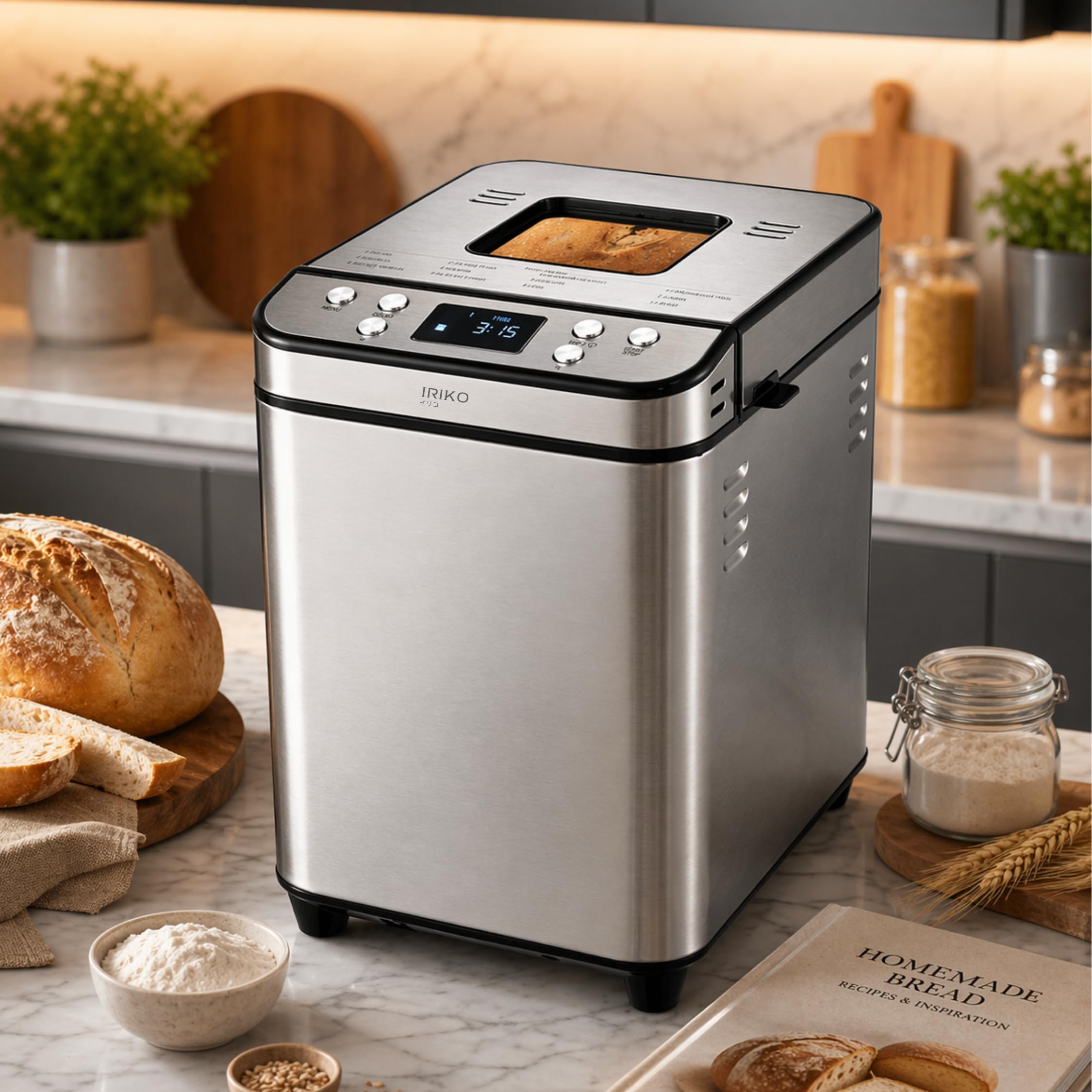 Iriko Bake X100 Atta & Bread Maker | 700W Fully Automatic Dough Kneader & Bread Machine | 25 Auto Programs | 3 Crust Settings | Delay Timer & LCD Display | Satinless Steel Design-picture-28